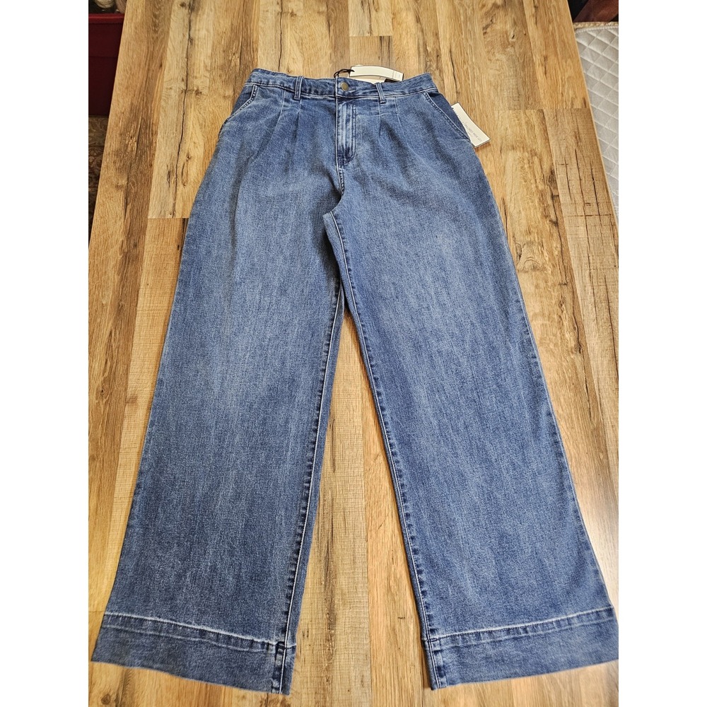 Bagatelle High-Rise Wide-Leg Pleated Denim Jeans Women's Size 29 NWT